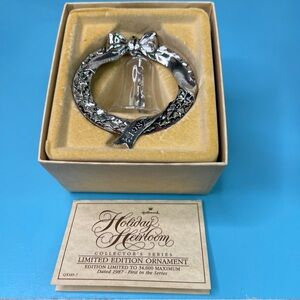 Hallmark Limited Edition Keepsake 1987 Lead Crystal Bell Silver Plated Wreath